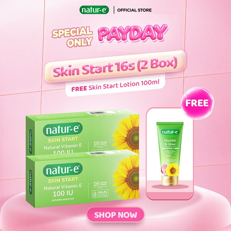 Natur-E Twinpack Soft Capsule Skin Start 100 IU 16s x 2pcs - Soft Capsule untuk Menjaga Kesehatan Ku