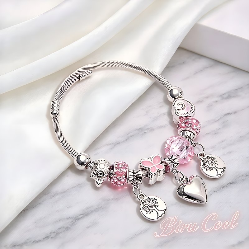 COD Gelang Love Pandora Charm Bracelet Gelang Titanium Anti Karat Baja Gelang Modis Korea Wanita Ret