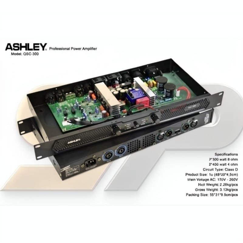 POWER AMPLIFIER ASHLEY QSC300 / QSC-300 / QSC 300 / ASHLEY QSC300 ORIGINAL