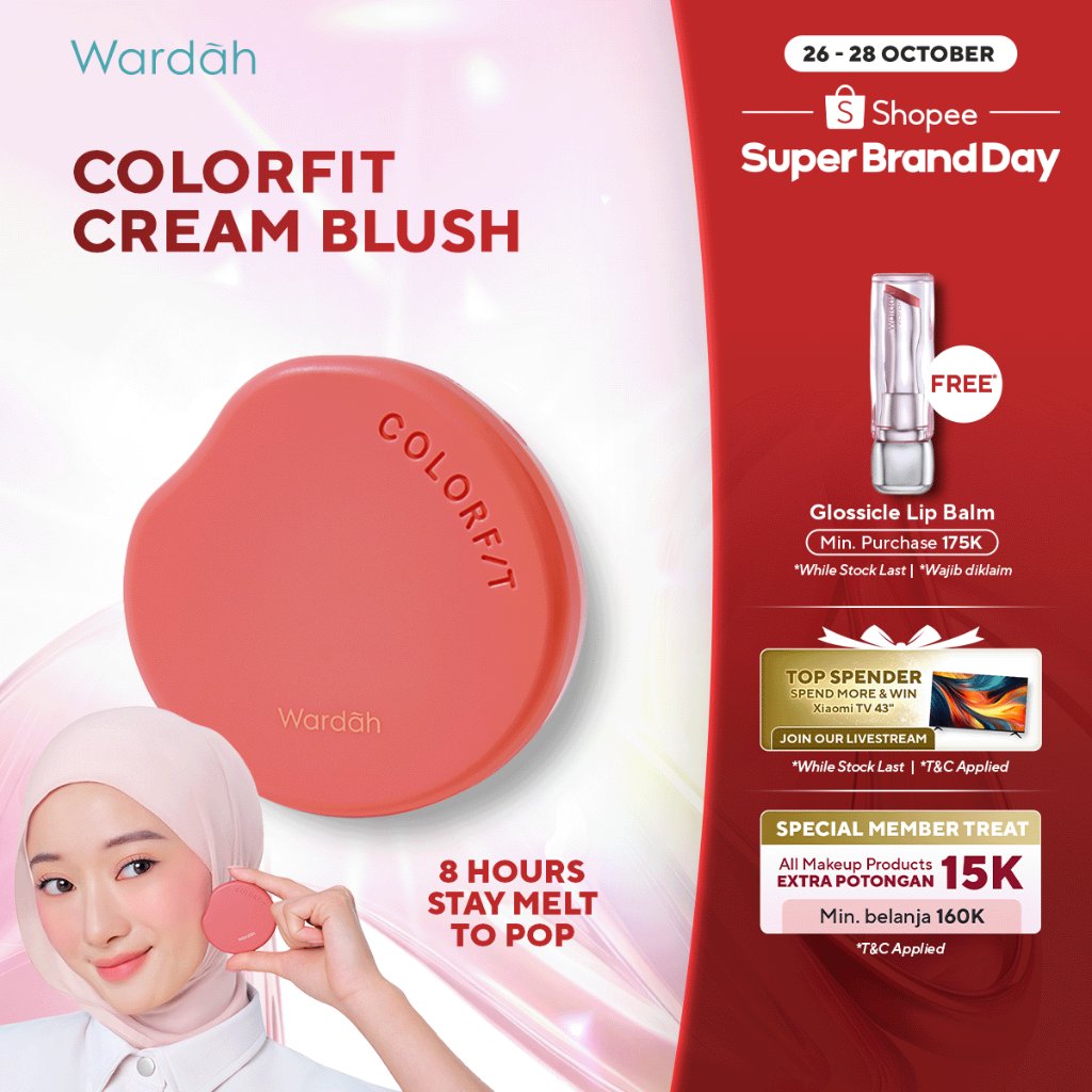 [NEW LAUNCH] Wardah Cream Blush On Macaroon Colorfit Melt to Pop Cream Blush - Dengan Vitamin E, tek