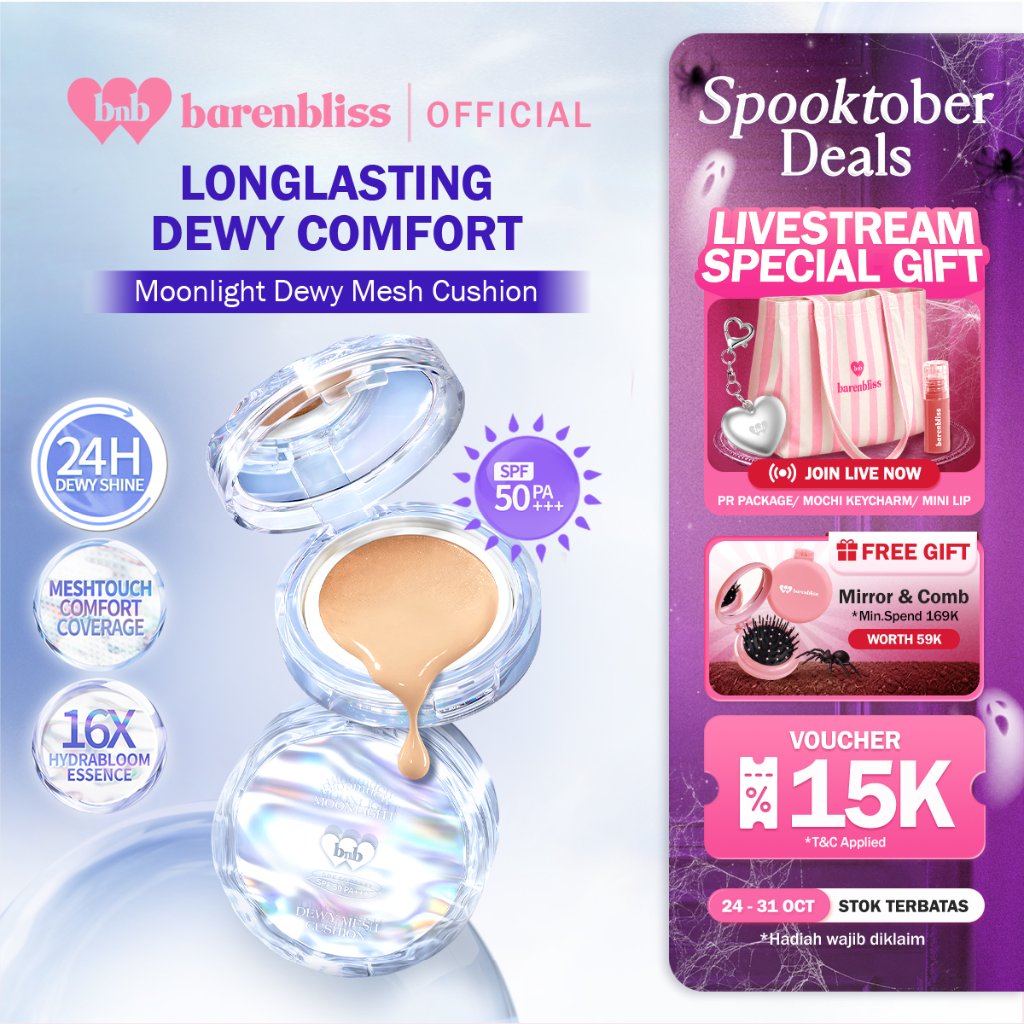 [BEST SELLING] BNB barenbliss Bloomdew Moonlight Dewy Mesh Cushion 15g Cushion Dewy SPF 50+ PA+++ Ni