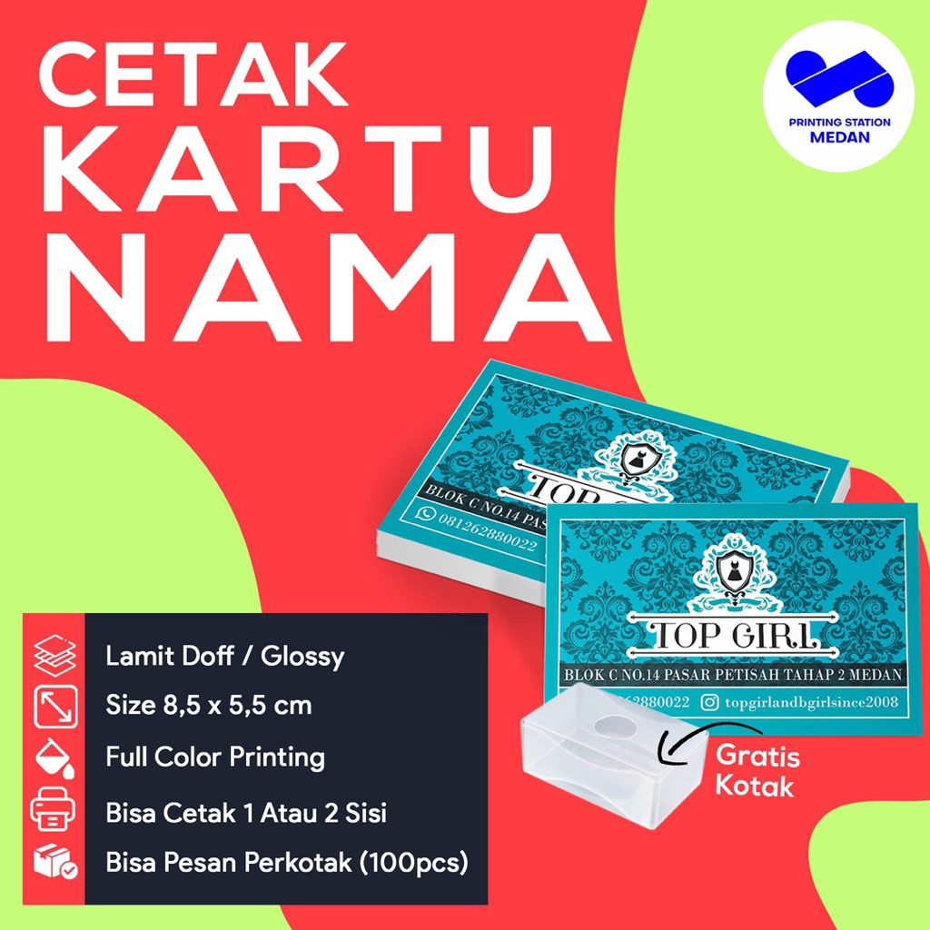 

CETAK KARTU NAMA FREE BOX | ART CARTON 260gsm - 310gsm