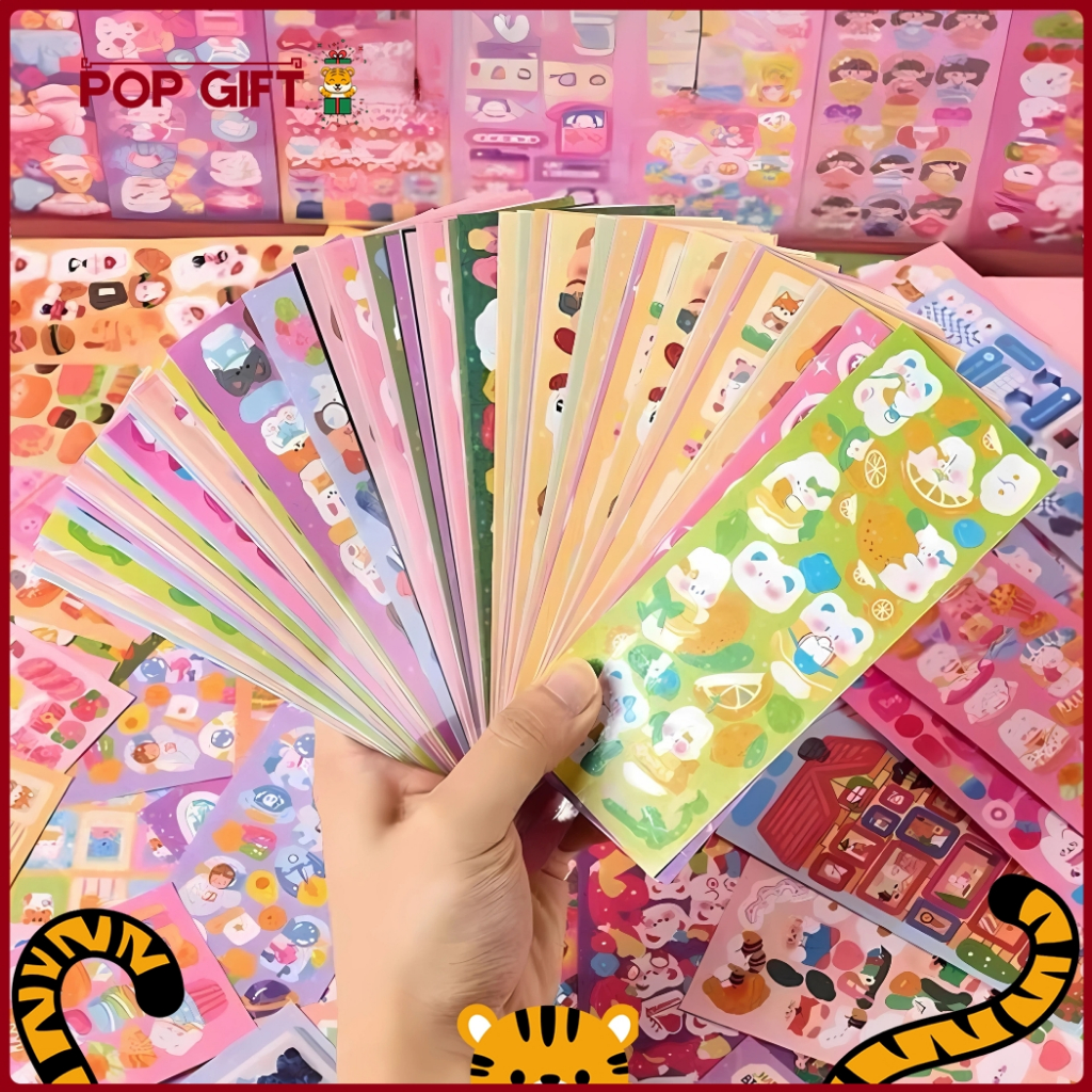 

PG 100 Lembar Stiker Pack DIY Gantungan Aklirik Dekor Sleeve Photocard Kpop Sticker Shiny Cartoon