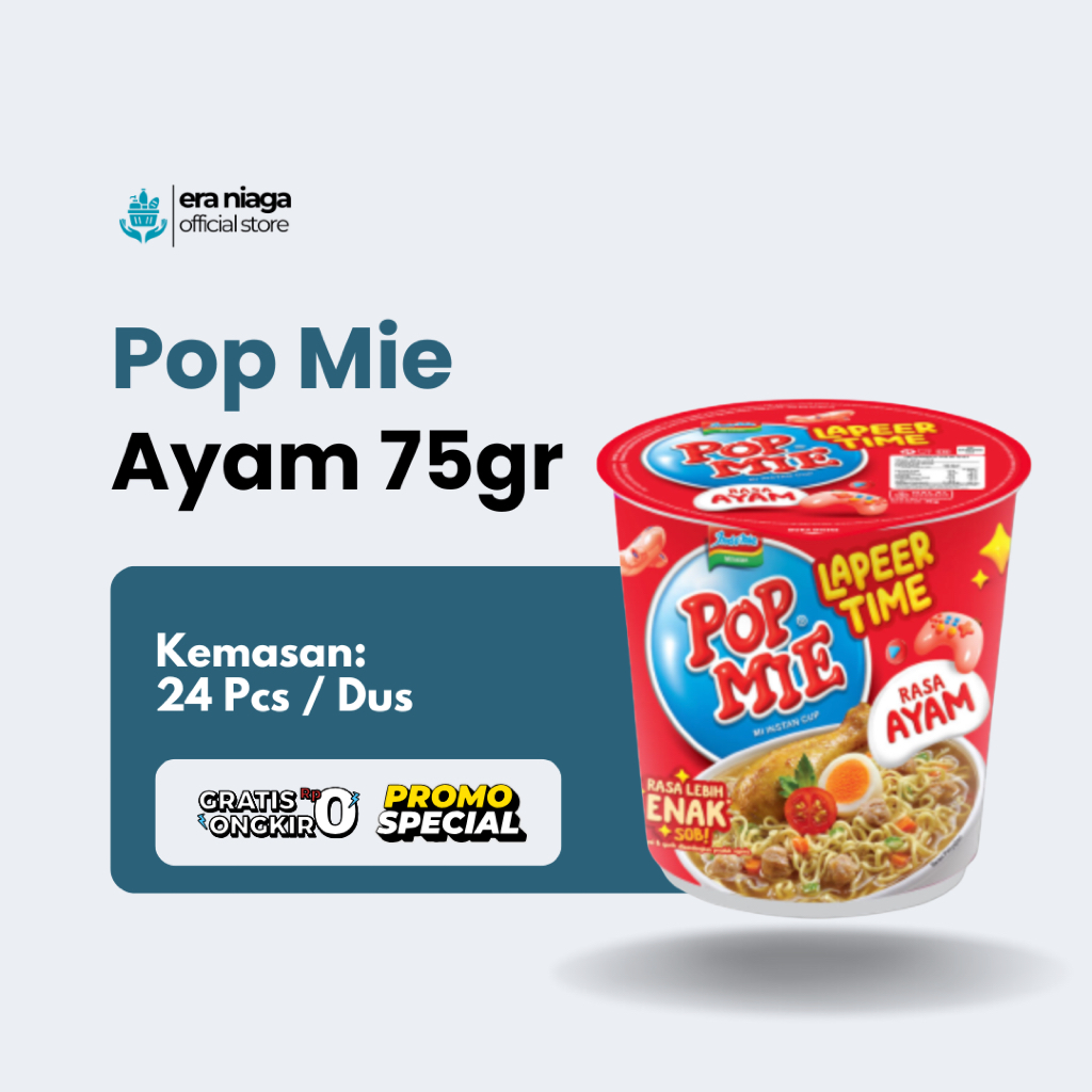 

Pop Mie Rasa Ayam 75gr - 1 Dus @24PCS