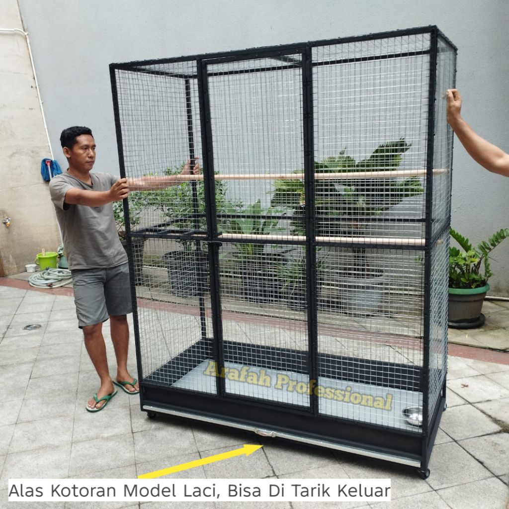 kandang burung macaw kakatua nuri parrot hantu lovebird kotak full besi besar anti karat
