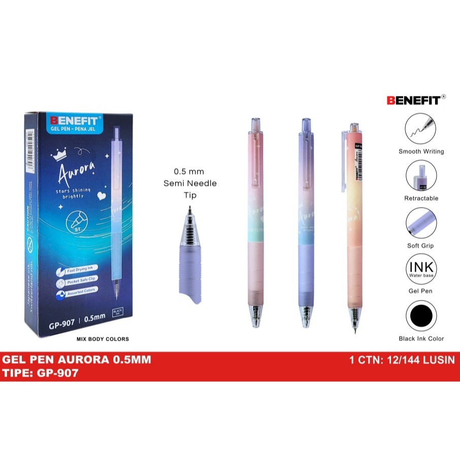 

PACK BOLPEN GEL BENEFIT AURORA GP-9070 0.5 BLACK