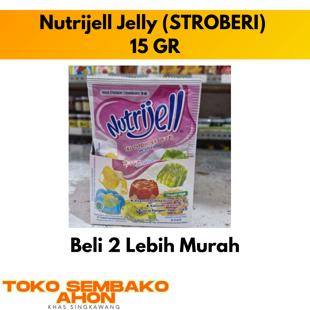 

Nutrijell Jelly (RASA LECI) | Powder Puding Jelly 15 gr / Nutrijell Leci / Agar Agar Nutrijell / Jelly Nutrijell Instan