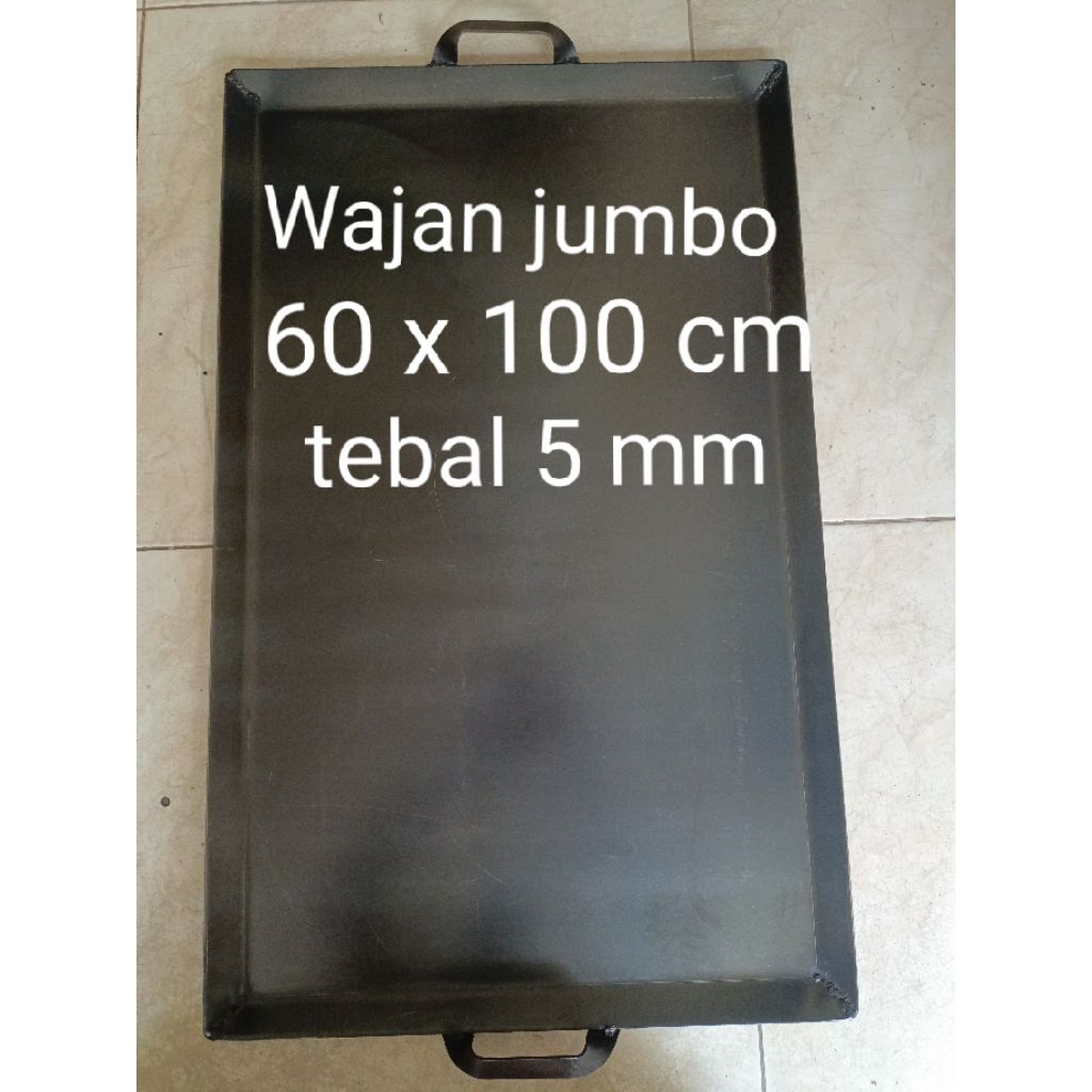 wajan baja anti lengket pembakaran pemanggangan jumbo 2 tungku 50x70 cm 50x100cm 60x100 roti martaba