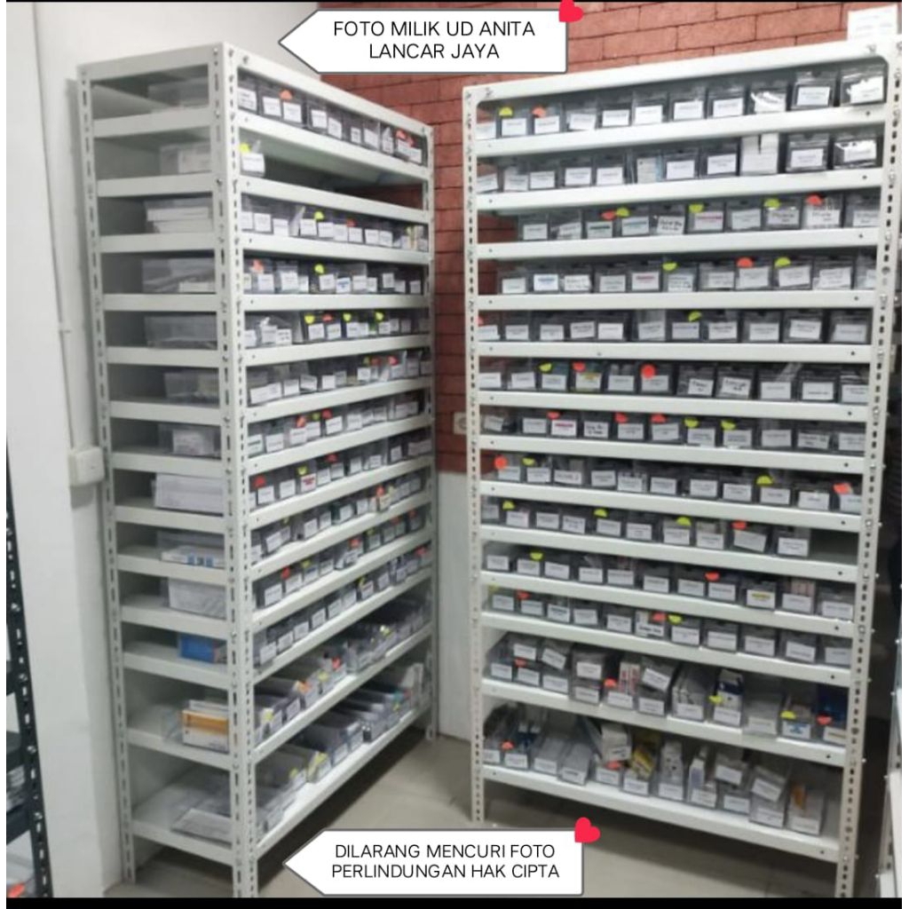 RAK BESI APOTEK 14 SUSUN RAK OBAT SULTAN