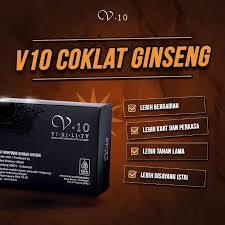 

Coklat V.10 Ginseng 1 Box isi 5 sachet Coklat Vten Coklat Original.