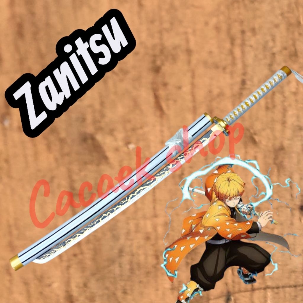 Pedang kayu cosplay anime zanitsu kimetsu no yaiba