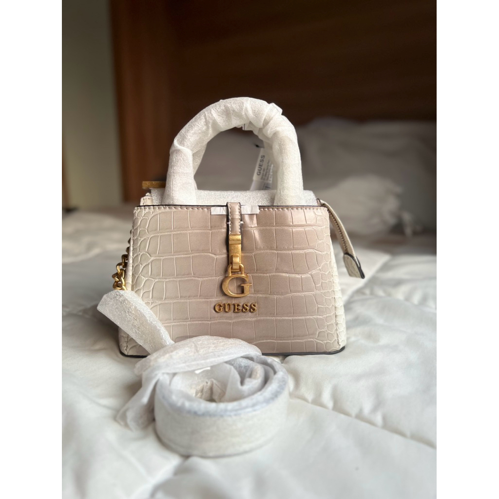 Guess James Mini Satchel Crocodile grey himalayan baru jual rugi