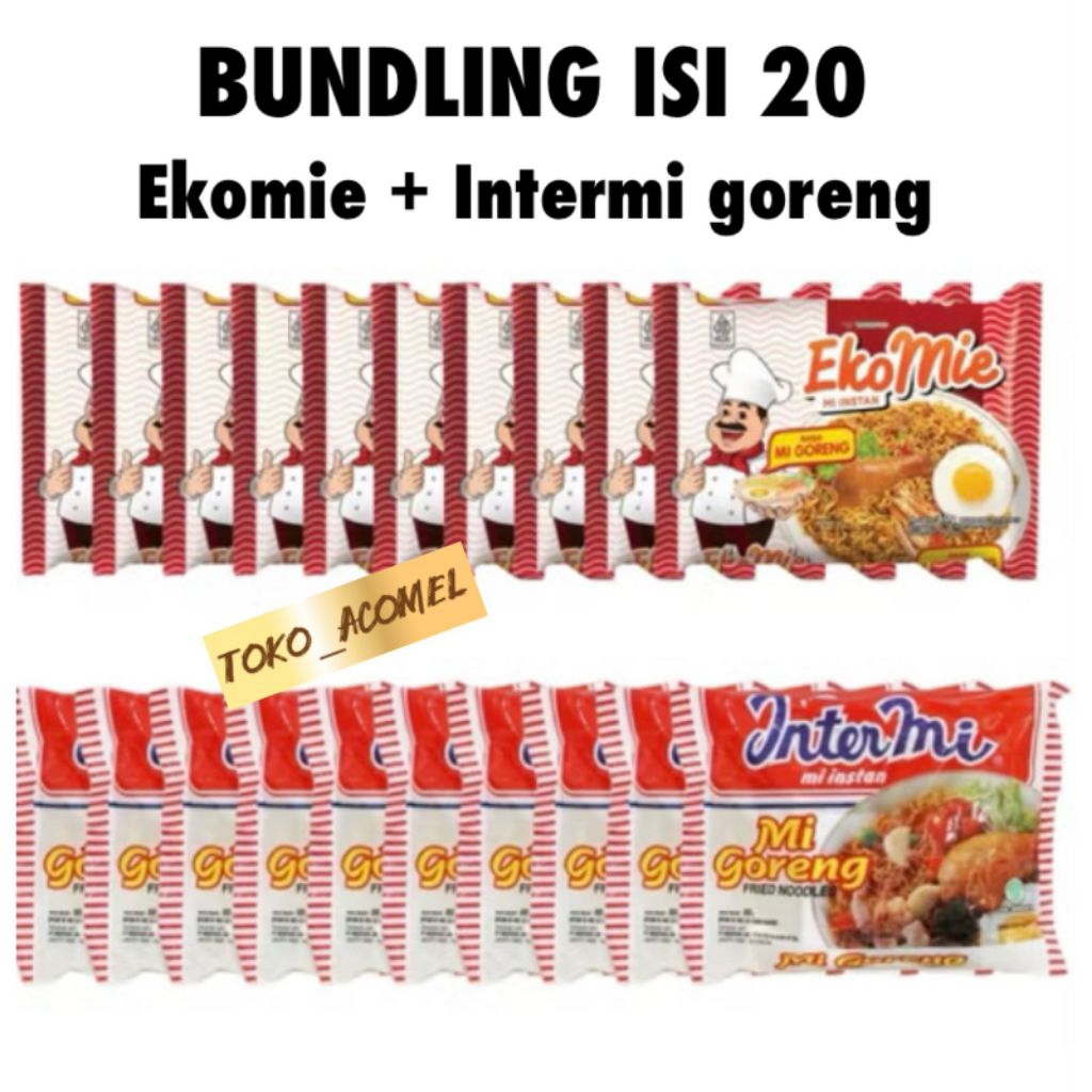 

(Jatim) 20pcs INTERMIE EKONOMIE goreng pedas x SAKURA Kuah Kaldu Ayam 60gr