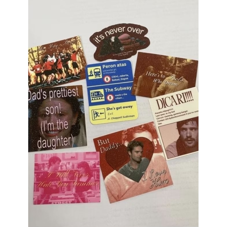 

(MIN PEMBELIAN 3) maachi's glitter stickers! | Lalaland, Dead poet society, Clairo, etc |