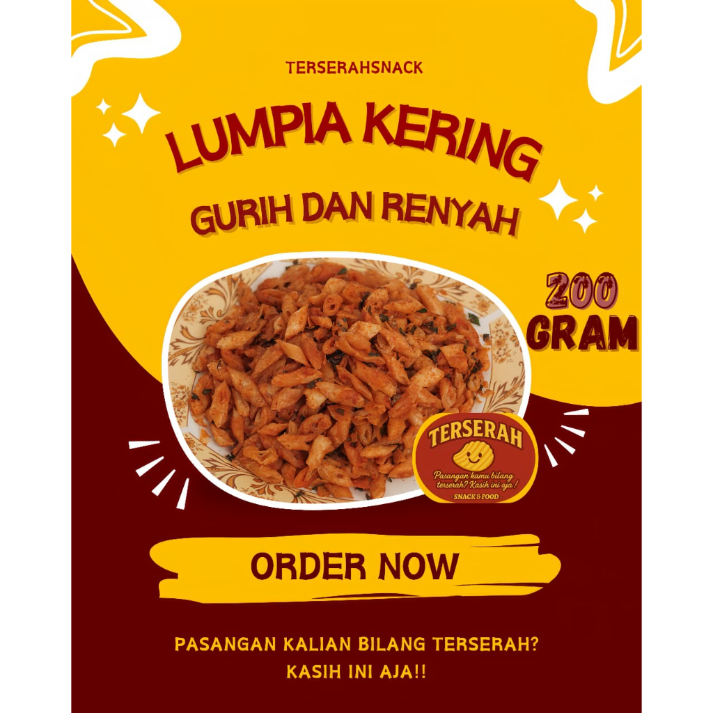 

TerserahSnack Cemilan Pedas Keripik Lumpia 200gr – Gurih Renyah Bumbu Original