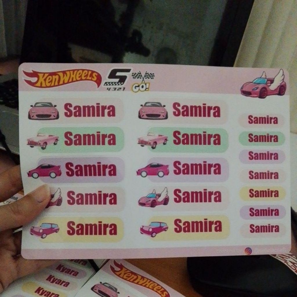 

stiker nama custom