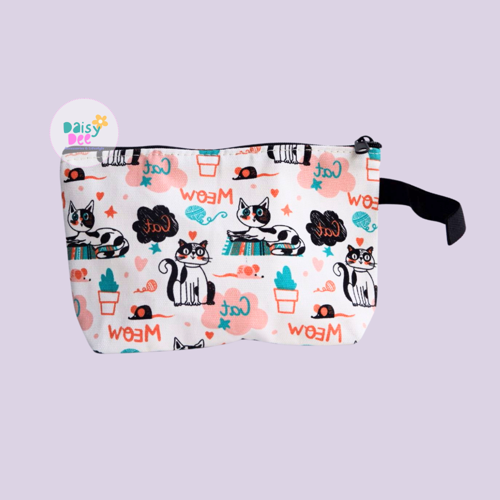 Daisy  Dee Tas Kosmetik Kapal Kanvas Cat Meow