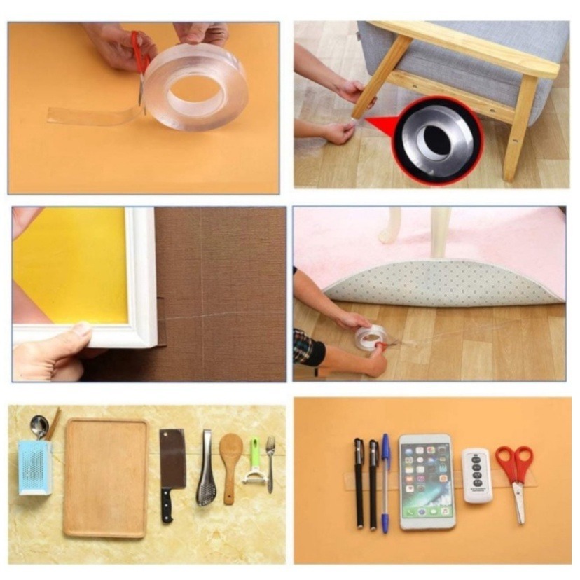 

pr078 Double Tape Magic Tape 2 Sisi Lakban Selotip Serbaguna Tempelan Perekat Dinding Super Kuat