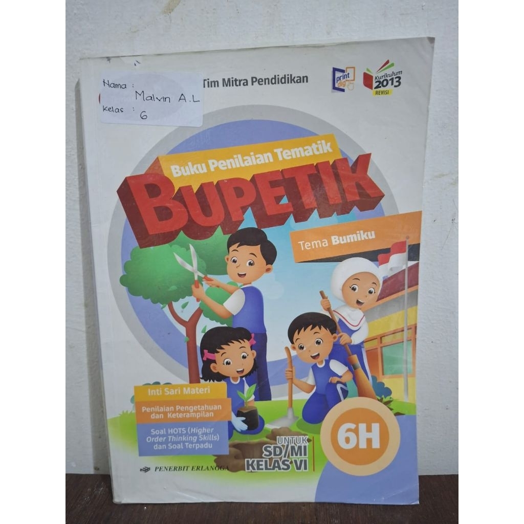 Buku Bekas Buku Penilaian Tematik Erlangga Bupetik SD 6H