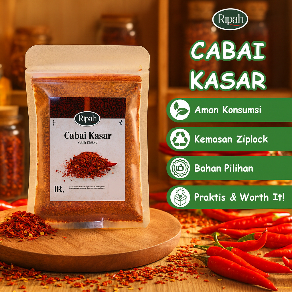 

40gr Cabe Bubuk Kasar / Chili Flakes / Ripah Rempah Premium