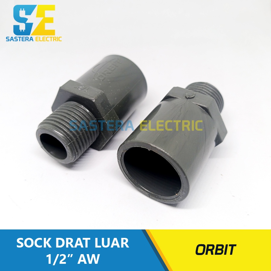 Sok Drat Luar 1/2" inch AW Sunrise / SDL 1/2" inch PVC Orbit / Valve Socket 1/2 / Sock Drat Luar 0,5