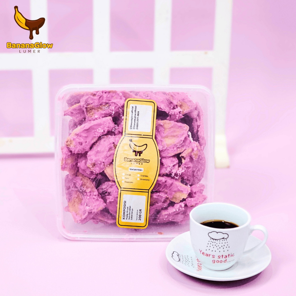 

BananaGlow - Keripik Pisang Taro Lumer 500gr | Camilan Snack Pisang Rasa Taro Lumer