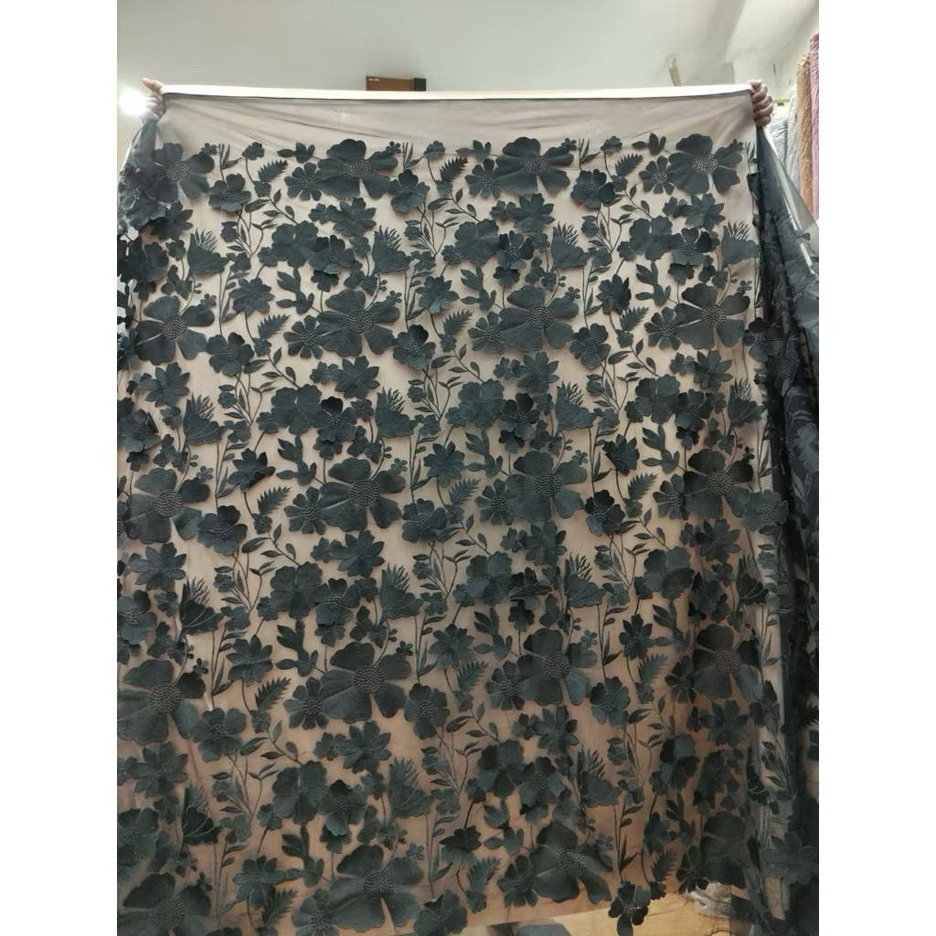 Tulle Prada Flower 3D Premium (khusus hitam dan putih)