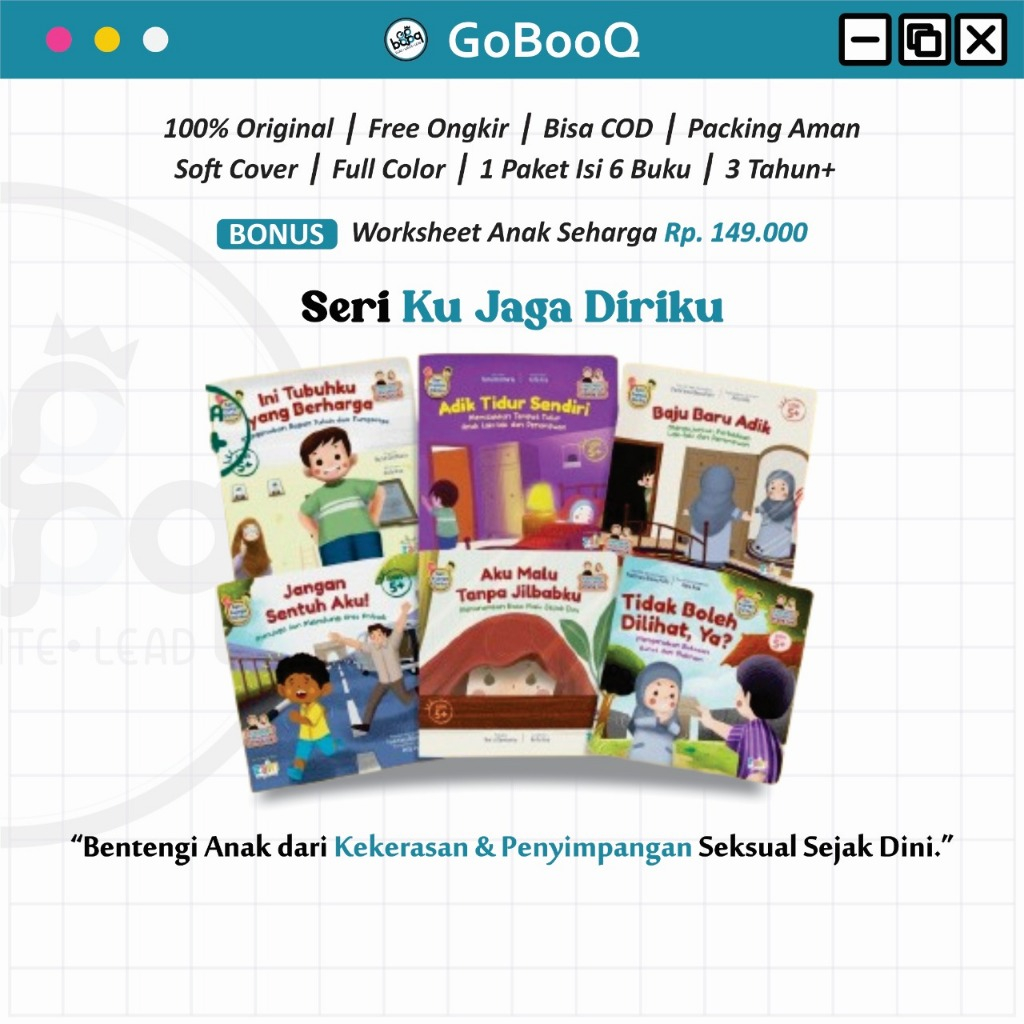 

(Isi 6 buku) BUKU ANAK SERIAL KUJAGA DIRIKU. Bentengi Anak dari Kekerasan & Penyimpangan Seksual Sejak Dini, Tarbiyah Jinsiyah Buku Edukasi Seksual Untuk Anak