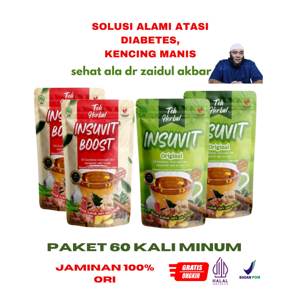 

Teh insuvit | herbal diabetes original | isi 60 teh/4 pouch( promo diskon)kencing manis,obat herbal