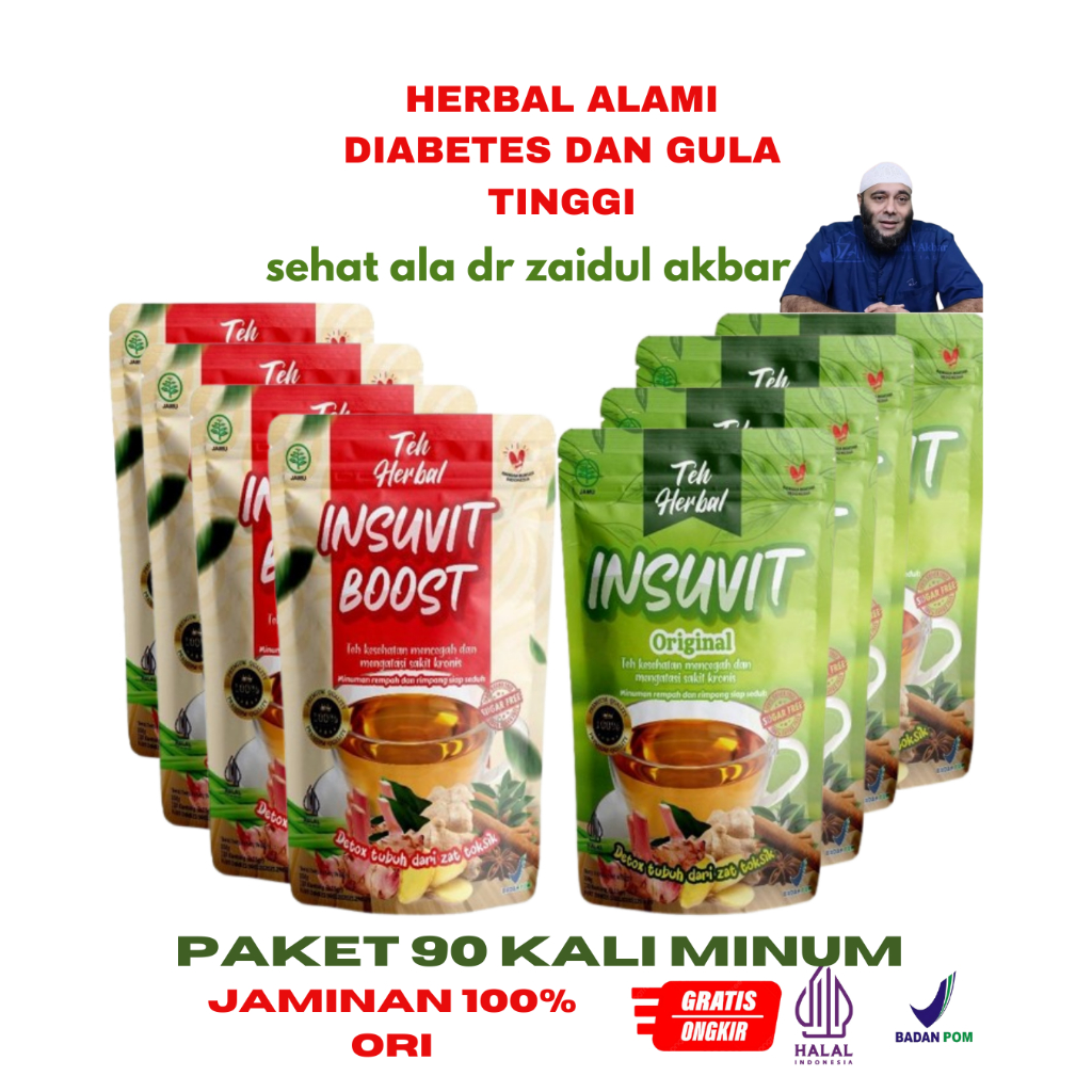 

Teh insuvit herbal diabetes (isi 90 tea bags) kencing manis rimpang JSR