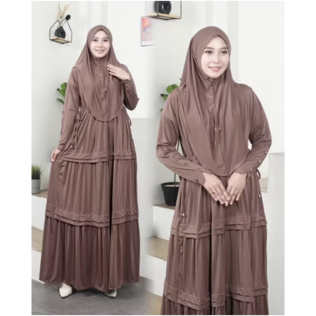 Grosirgamisgamis - Abaya mariam gamis jersy premium terbaru set Bergo + inner HOME DRESS