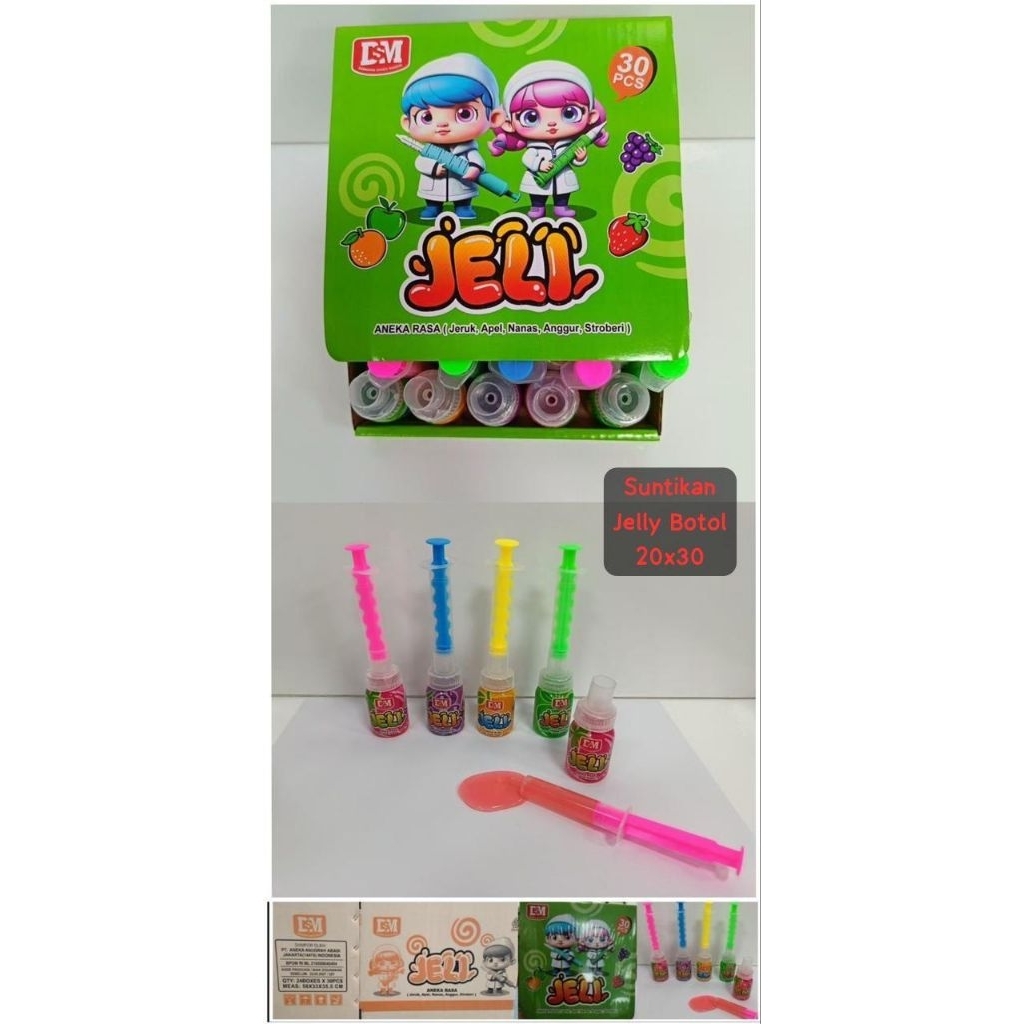 

Permen Cemilan Snack Jelly Jeli Suntik Suntikan Buah Mainan Anak Murah (isi 30 pcs)