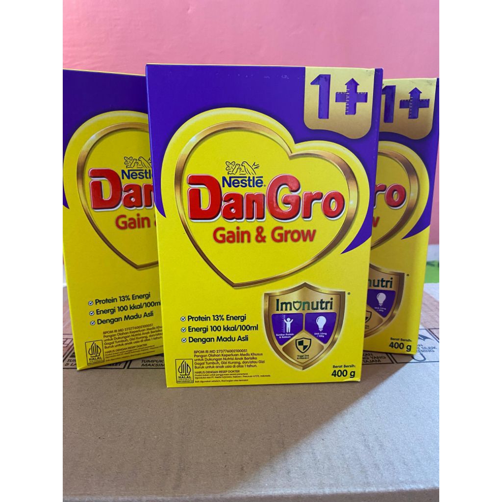 

Dangrow gain & grow 1+ susu untuk kejar tumbuh anak usia 1+ (400gr)