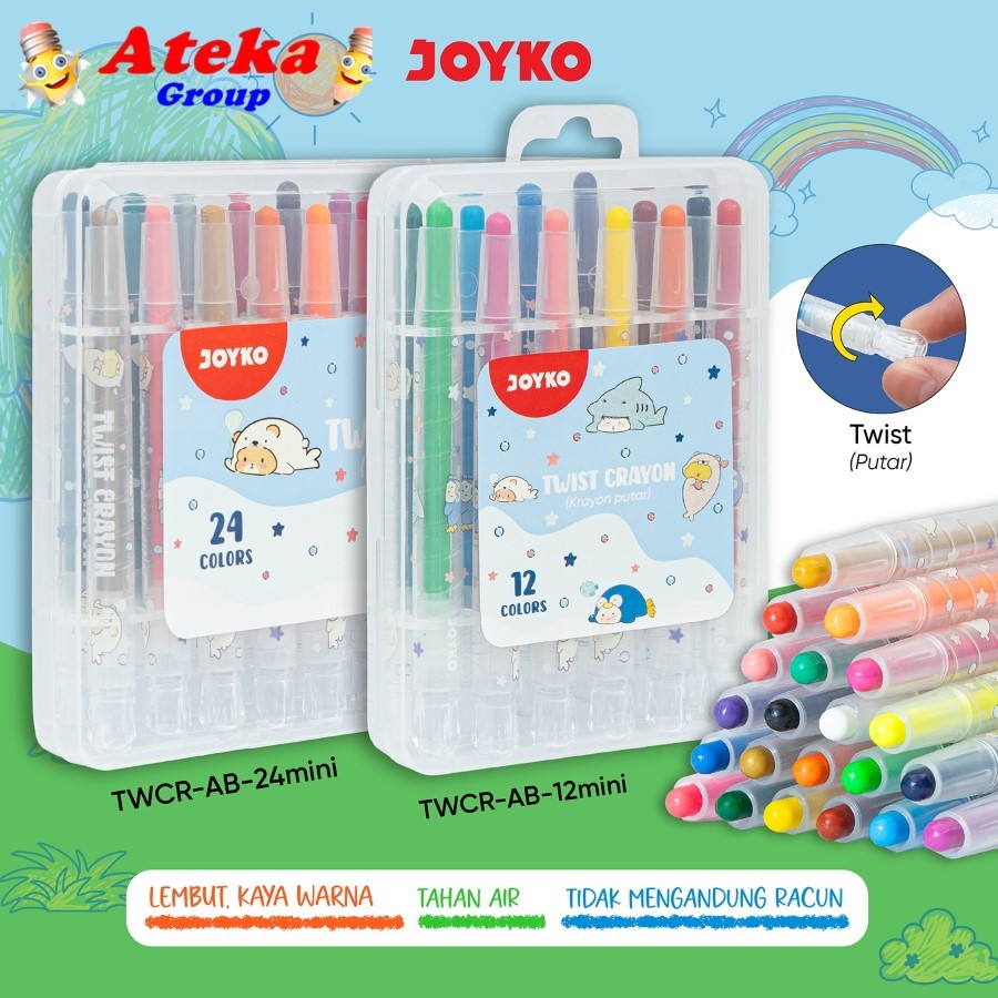 

[1 PCS] JOYKO Krayon Putar Mini Twist Crayon TWCR-AB 12 DAN WARNA