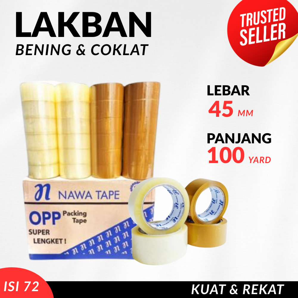 

Lakban Coklat 1 Dus 45 mm x 100 Yard Ekonomis Termurah Grosir