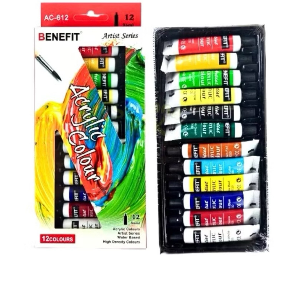 

CAT ACRYLIC BENEFIT 12 WARNA/cat akrilik tube benefit 6ml 12w