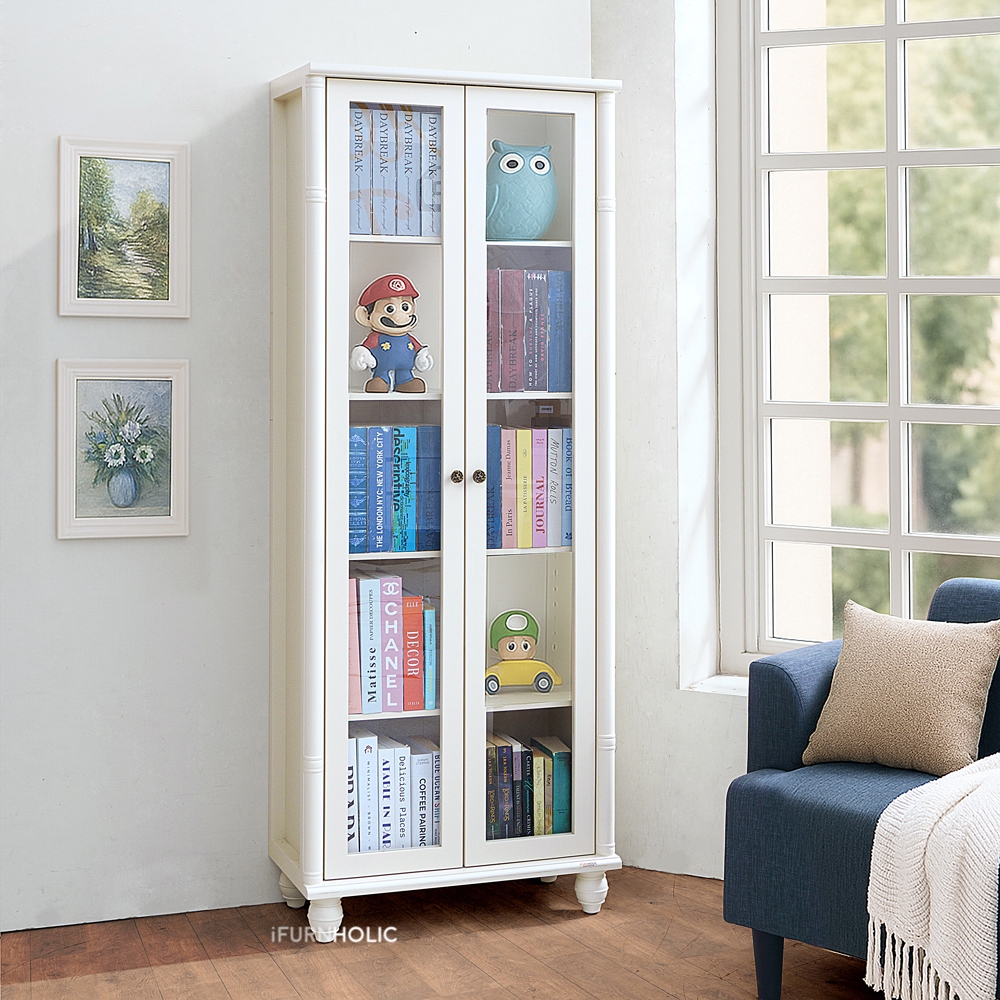 Pesona_Mimin Ifurnholic Jeniffer Cupboard With Glass Door I Lemari Pajangan Kaca I Rak Display Kaca