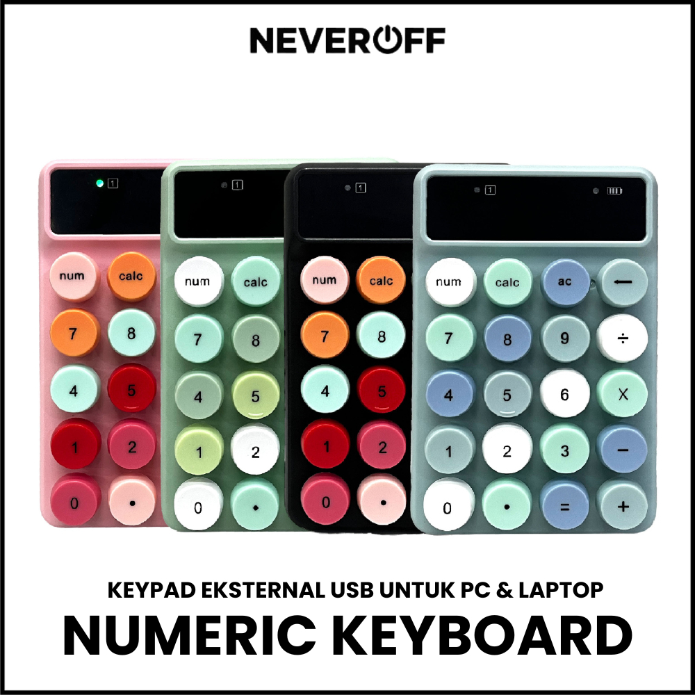 Numeric Keyboard Keypad Wireless Eksternal USB Untuk Laptop PC Plug And Play