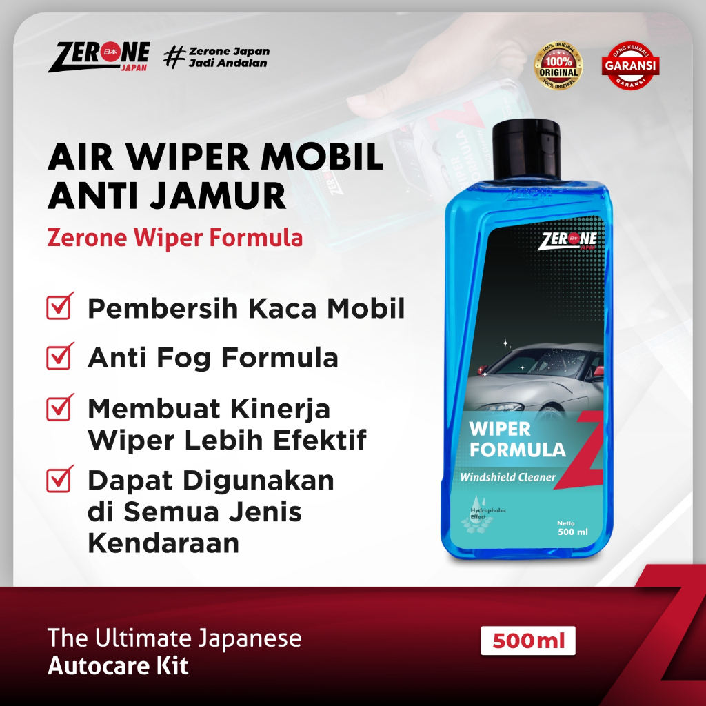 

Wiper Fluid Formula Pembersih Kaca Mobil Depan Belakang Air Wiper Mobil Anti Jamur & Goodie Bag Zerone Japan