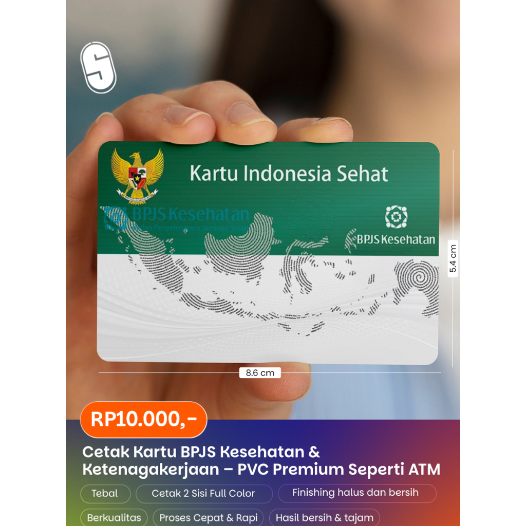Kartu BPJS PVC – Cetak Kesehatan & Ketenagakerjaan, Seperti ATM Premium