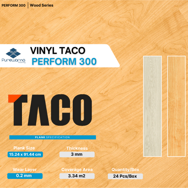 TACO Vinyl Lantai 3mm - Vinyl Plank TACO Tebal 3mm