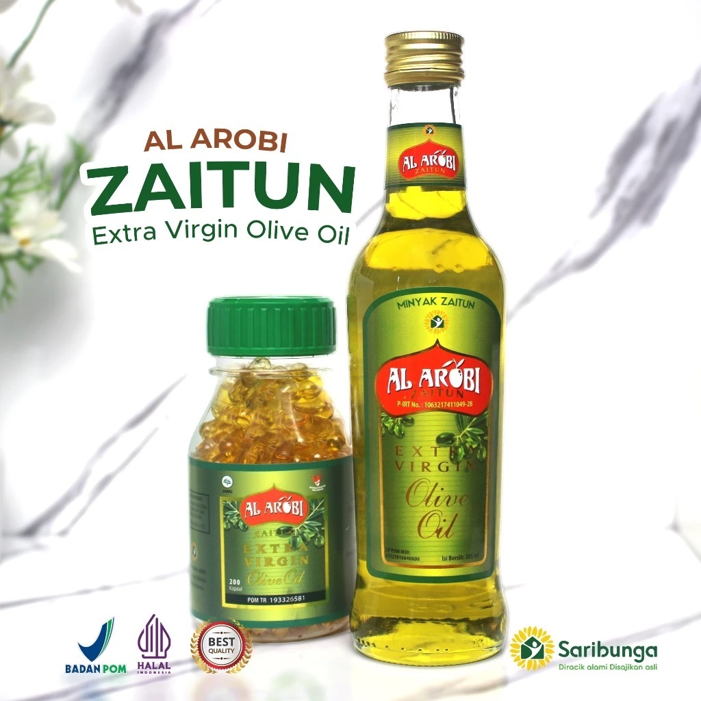 

AL AROBI - Minyak Zaitun Perasan Pertama Grade A+ Premium - Al Arobi EVOO - Bisa Diminum Kecantikan