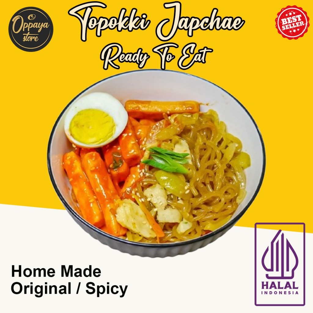 

Tokpokki Japchae ( Topoki dan japchae) Siap Makan Instant Delivery Sudah Matang