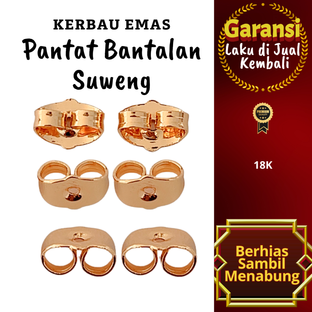 Kerbau Emas Pantat Bantalan Suweng Warna 18K