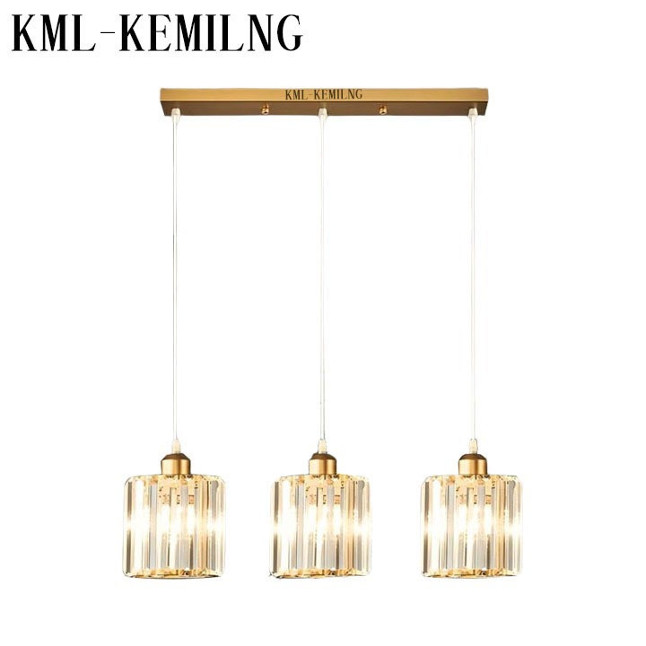 KML-KEMILNG Lampu Gantung Sederhana Modern Kaca Kristal Chandelier Dekorasi Toko Dapur Ruang Makan R