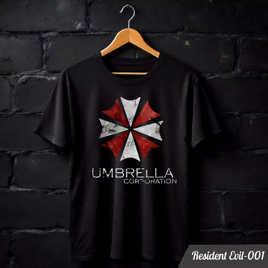 OMERTA Baju Kaos Resident Evil Umbrella Corporation - Baju Kaos Pria Wanita Kain Katun Premium Cotto