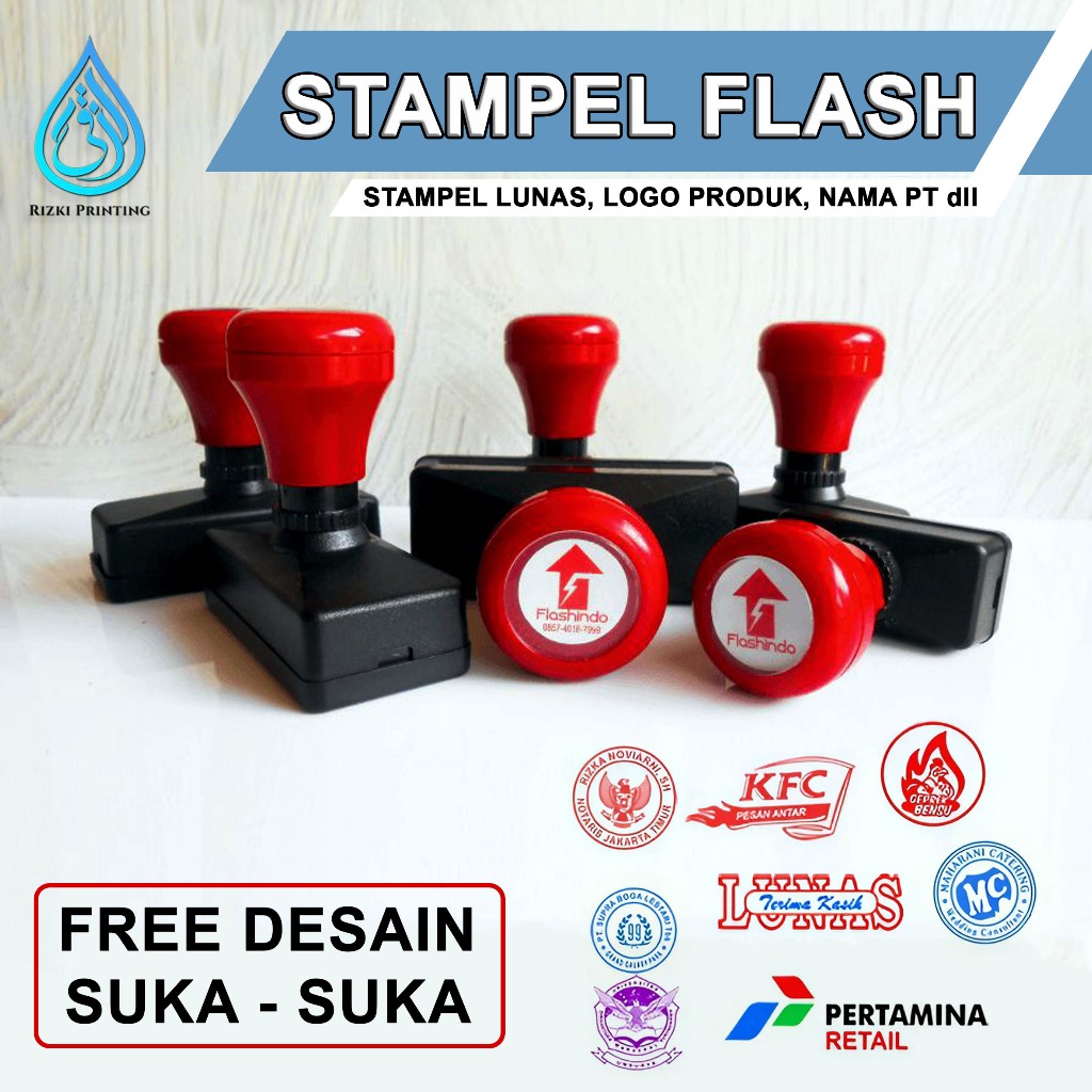 

STAMPEL OTOMATIS/STAMPEL FLASH / CAP CUSTOM (1 WARNA)