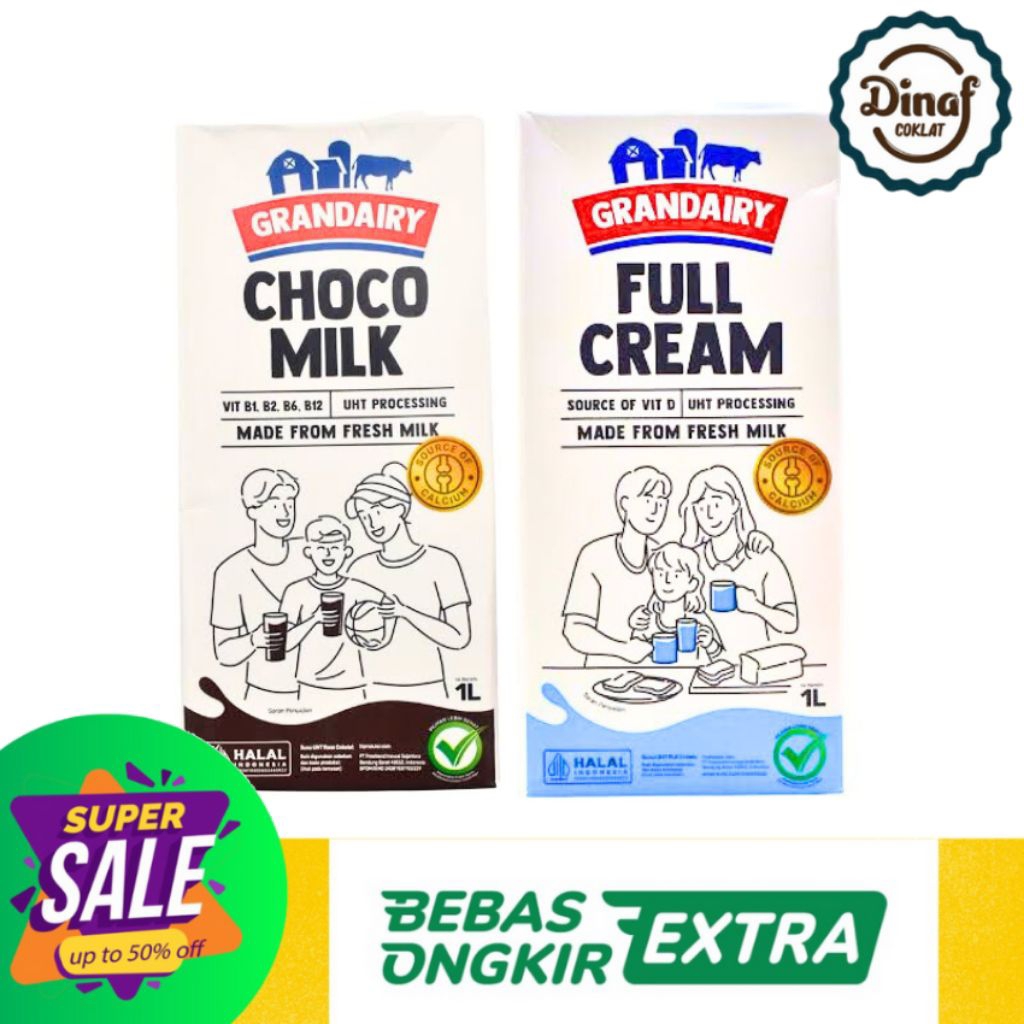 

Grandairy UHT Milk 1L – Full Cream & Choco Milk | Susu Segar Tahan Lama