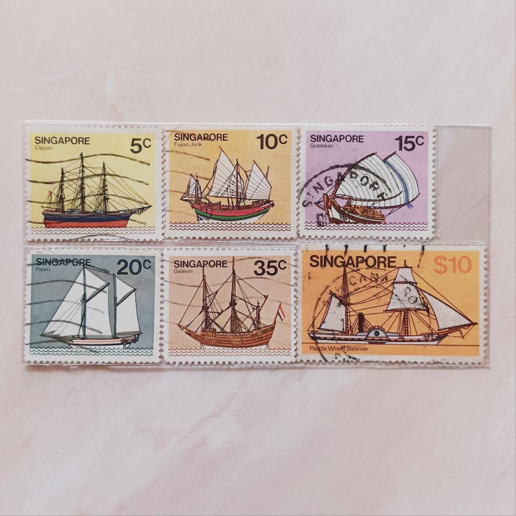 

(AB) Perangko Singapore 1980 - 1984 Ships Set 6 pcs Used