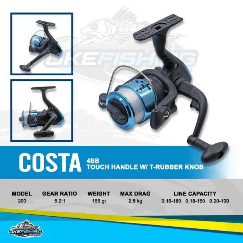 Reel Pancing Spinning Next Costa 200 – 4 Ball Bearing Ringan dan Kuat